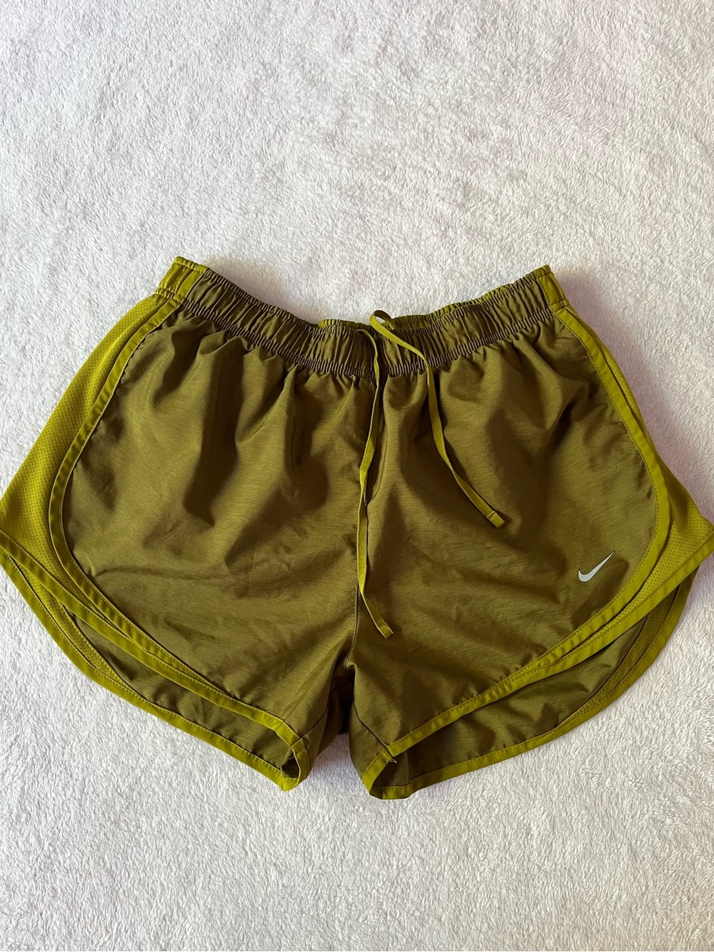 Nike Women's Olive/Chartreuse Running Shorts
